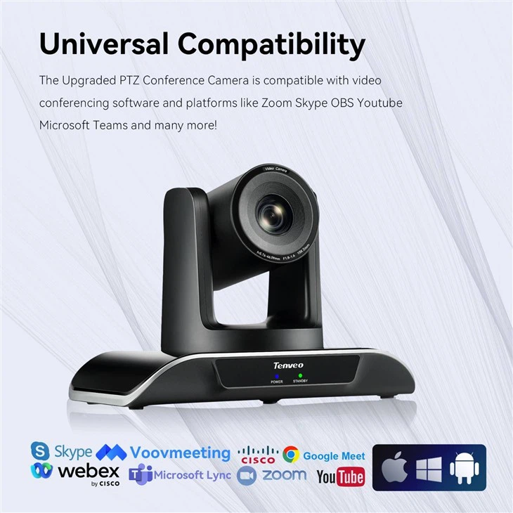 Conference Equipment HDMI Video PTZ Camera 10X Optical Zoom