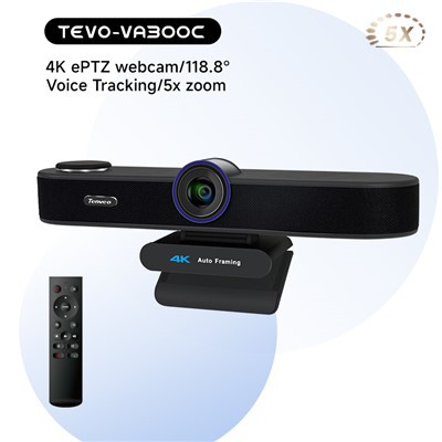 Tenveo 4K UHD veb-kamerasi AI avtomatik ramkalash 4X raqamli kattalashtirish Ishlar guruhlari YouTubeni kattalashtirish