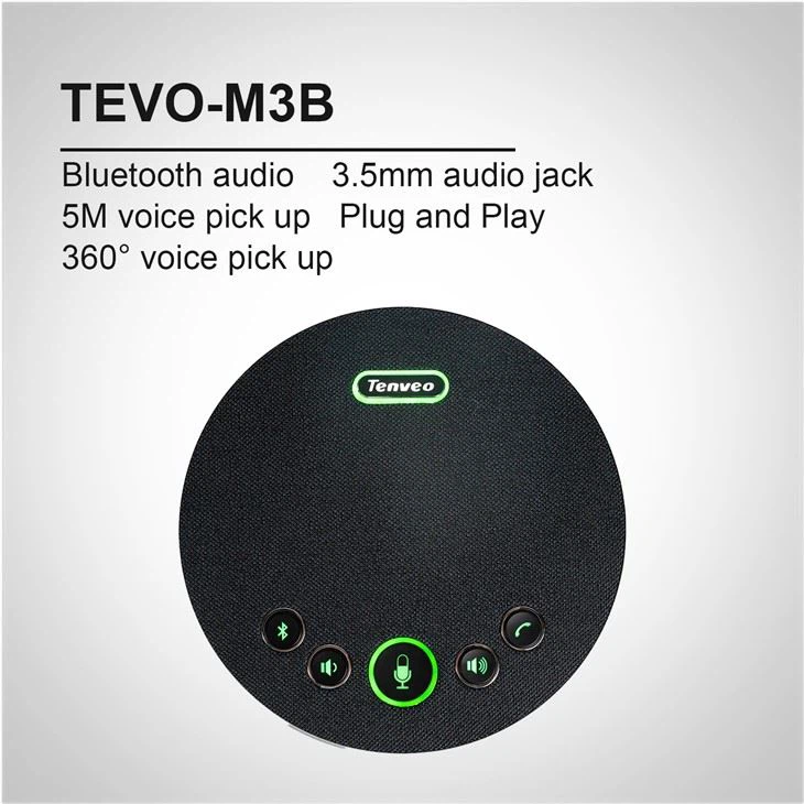 5M radiusli Tenveo Bluetooth konferentsiya dinamiki